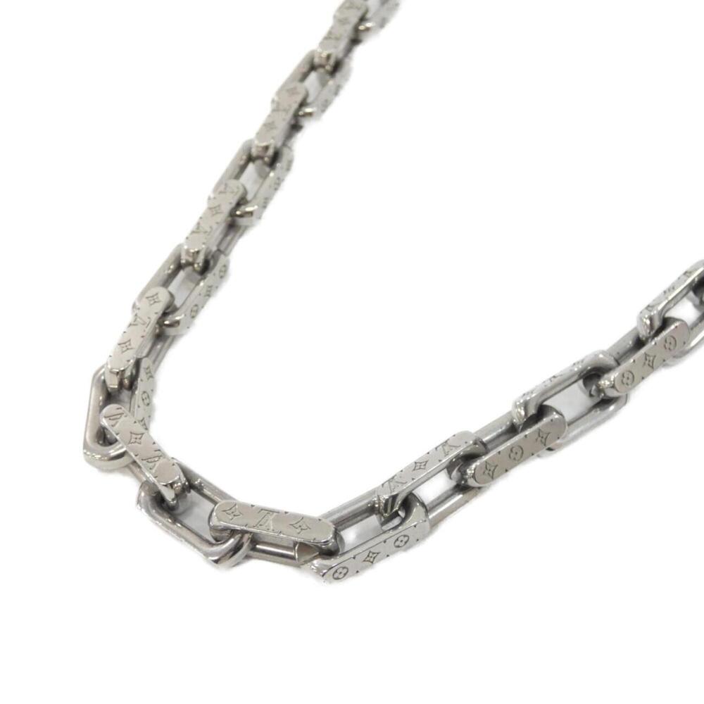 LOUIS VUITTON Silver Monogram Necklace